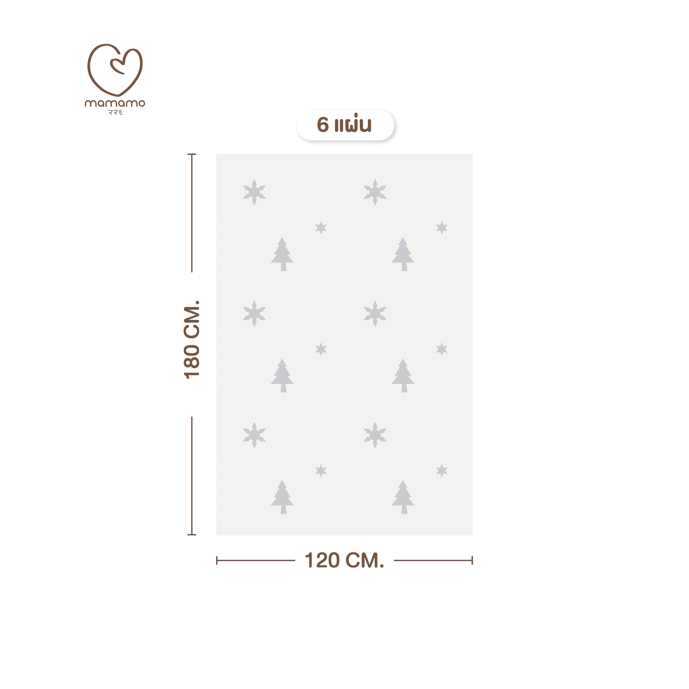 แผ่นรองคลาน จิ๊กซอว์ MAMAMO ชุด CHRISTMAS COLLECTION ลาย WHITE CHRISTMAS เซต 6 แผ่น เกรดพรีเมี่ยม หนา 1.4 CM. พร้อมขอบปิด แถมฟรี ถุงซิปพกพา พร้อมส่ง_0